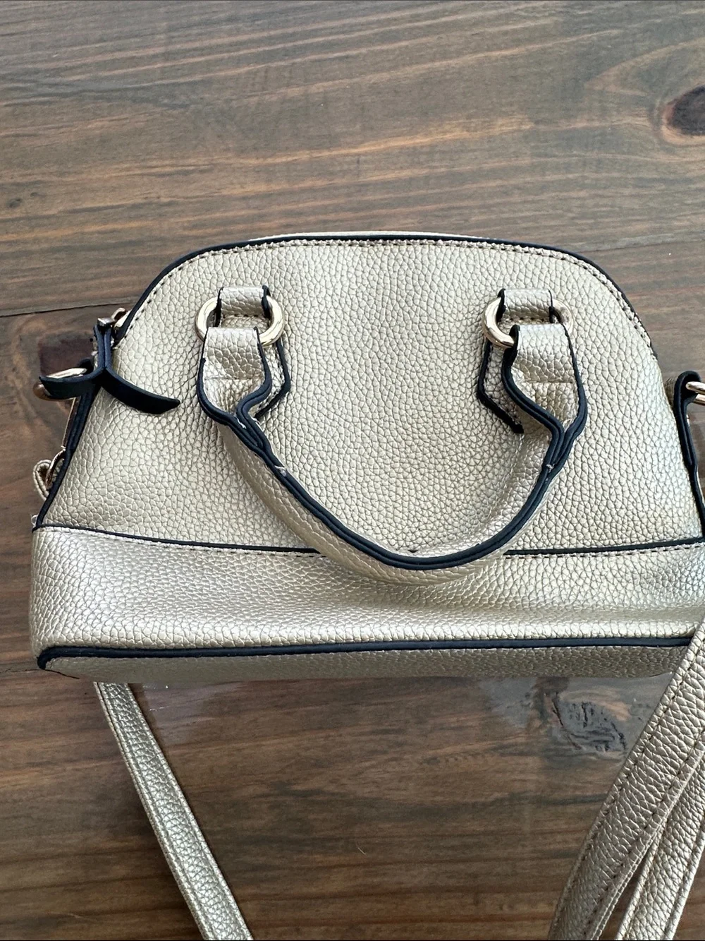 Cream Pebbled Crossbody Bag with Top Handles